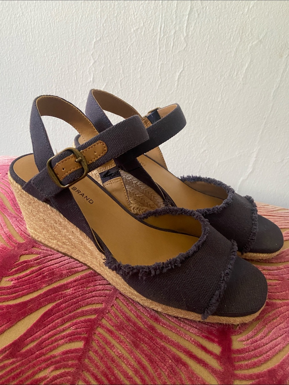 Lucky Brand Mintra espadrille wedges, indigo blue, size 8, EU 39 NWOT